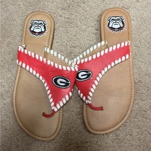 Womens Georgia Bulldogs flip flops